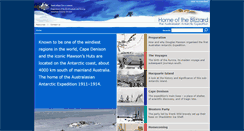 Desktop Screenshot of mawsonshuts.antarctica.gov.au